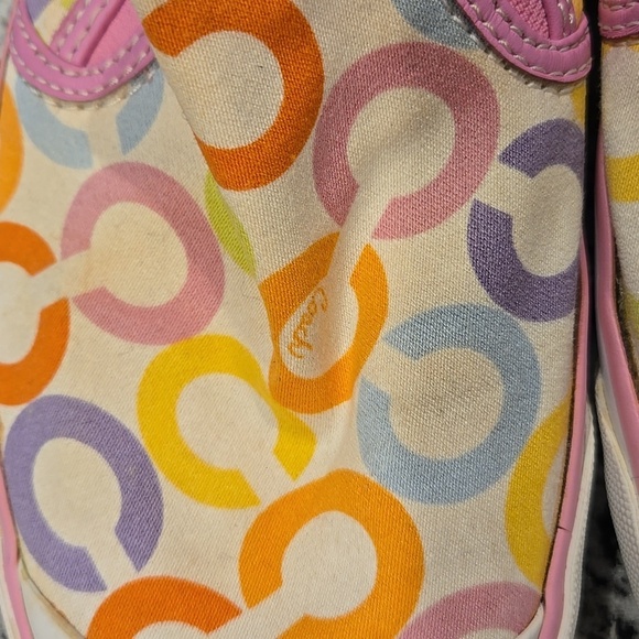 COACH BEALE PINK MULTICOLOR C MONOGRAM SLIP ON SNEAKER. SIZE 8B - Picture 6 of 14